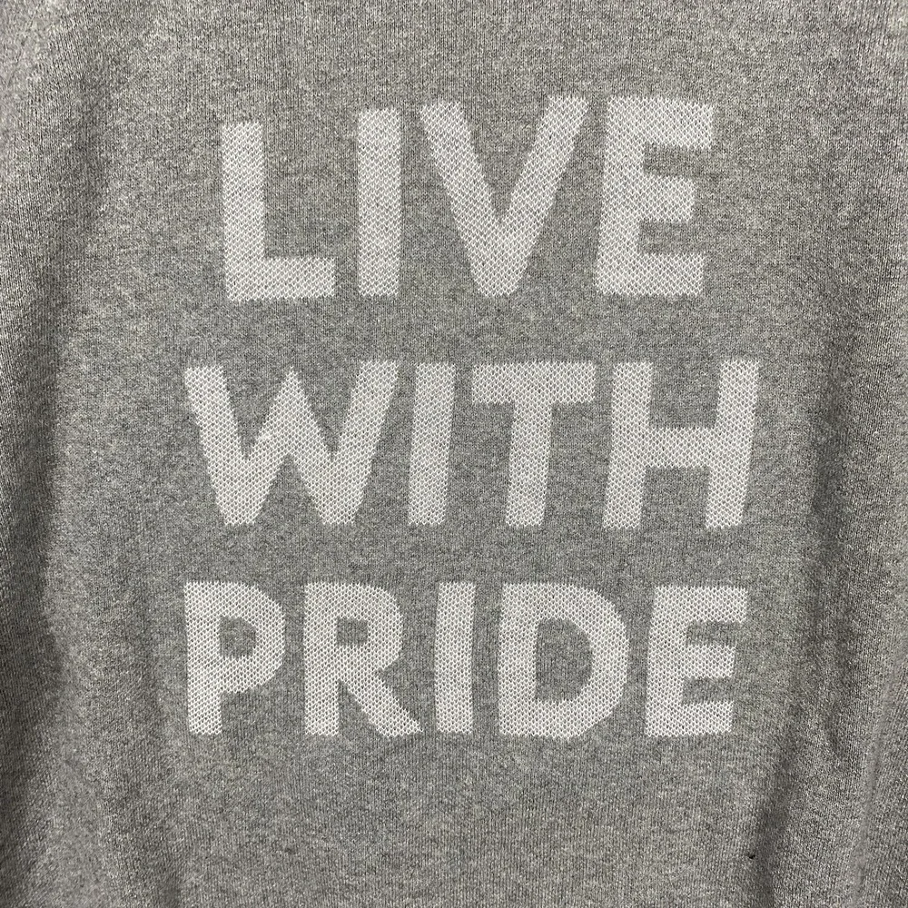 NWT Banana Republic Live With Pride Birdseye Crewneck Sweater Mens L Gray Gay